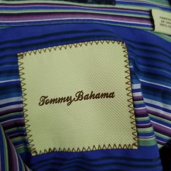 TOMMY BAHAMA Long sleeve Sz XL 100% Cotton Striped - Picture 5 of 7